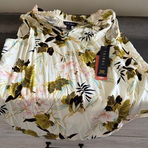 Tribal Cream and Gold Floral Top